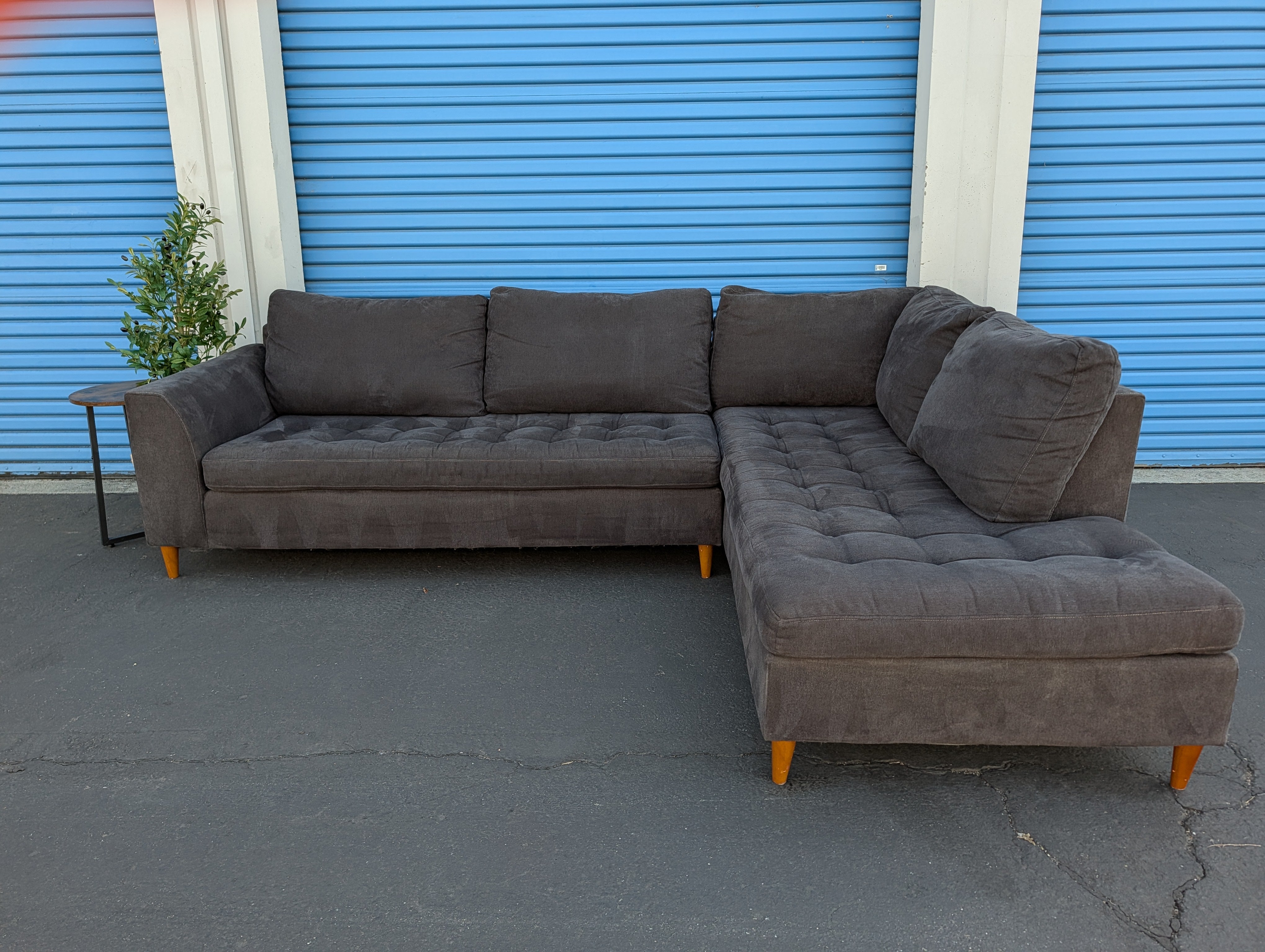 Black Tufted Sectional
