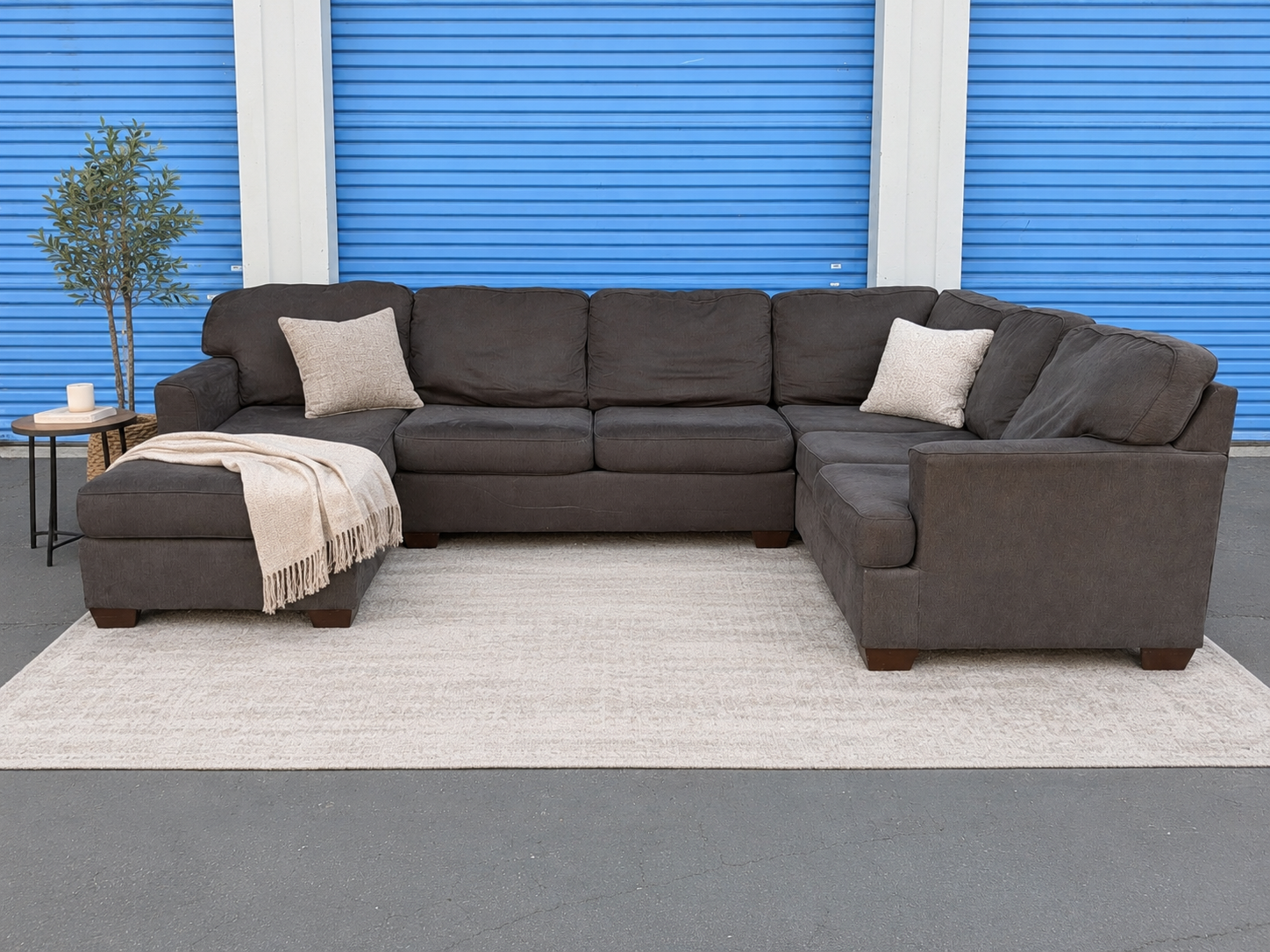 Black U Shape Sectional