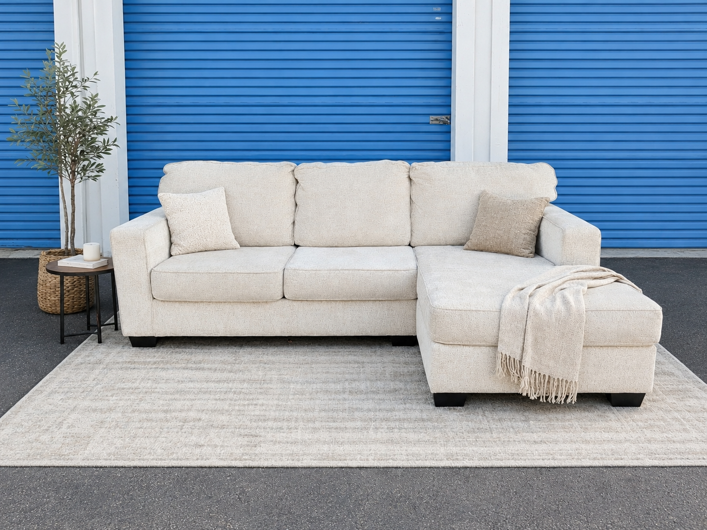 Ashley Light Beige Reversible Chaise