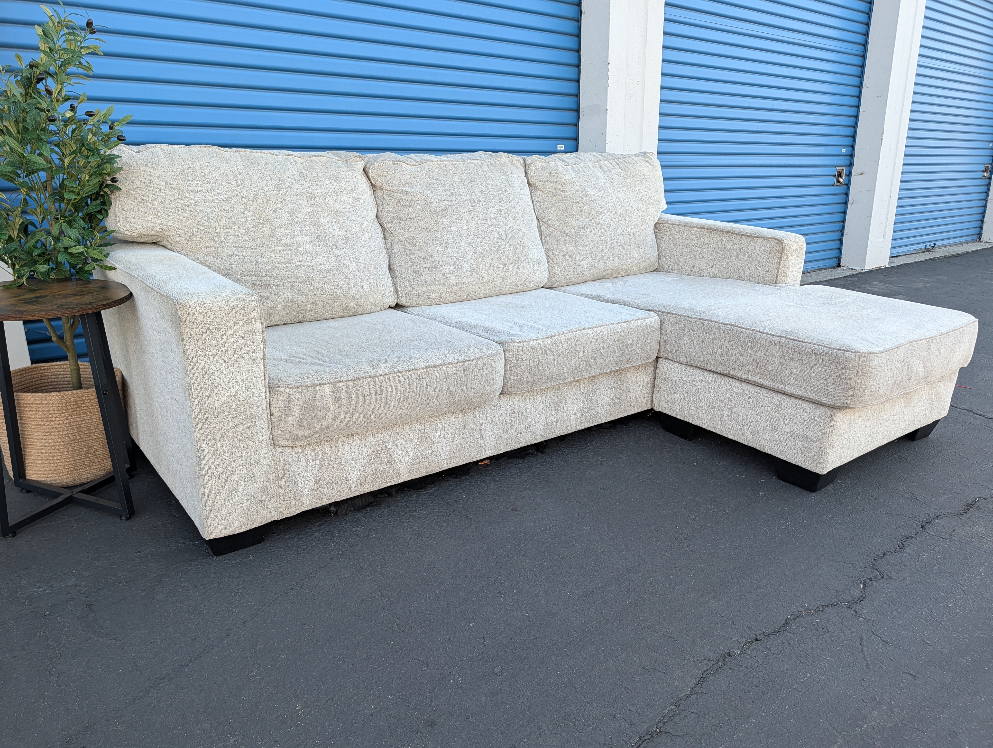 Ashley Light Beige Reversible Chaise