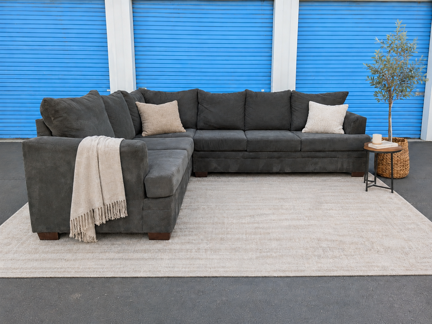 Large Black Sectional