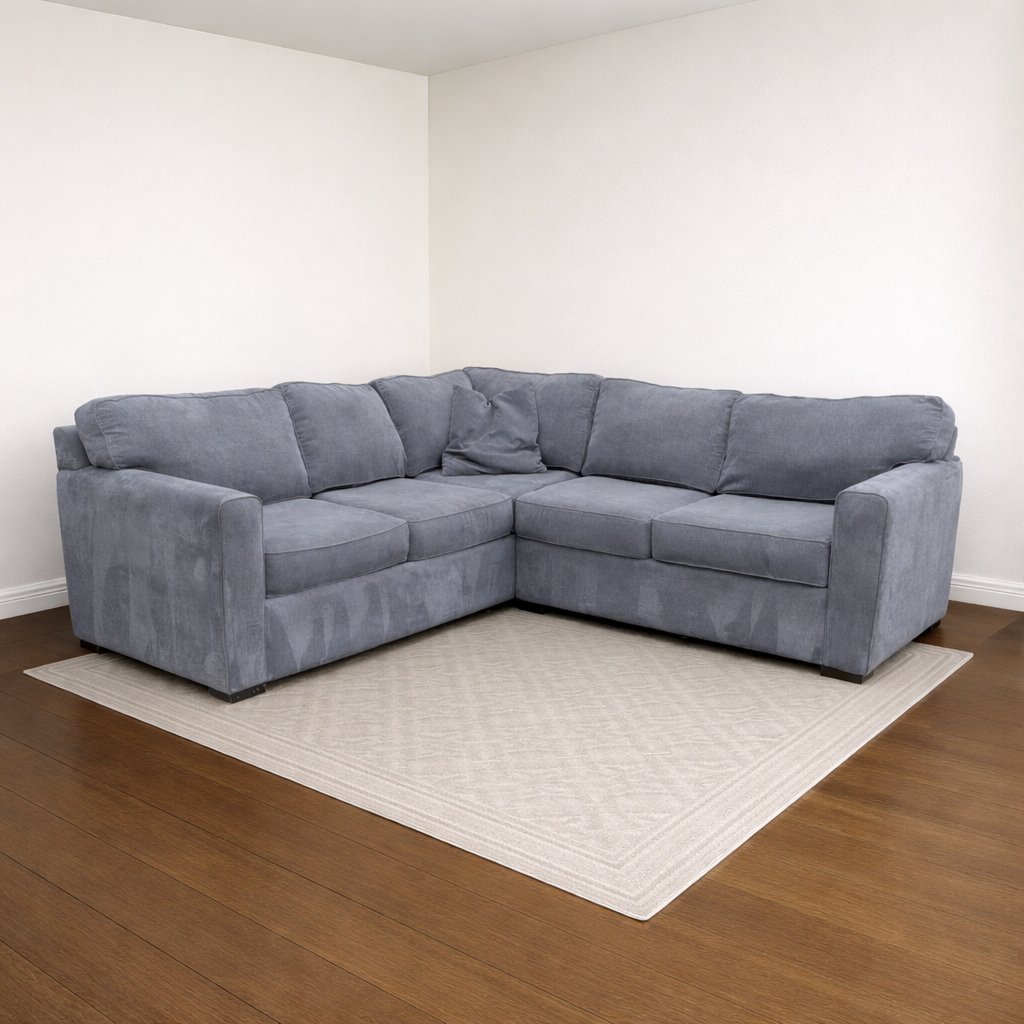 Living Spaces Blue Gray Corner Sectional