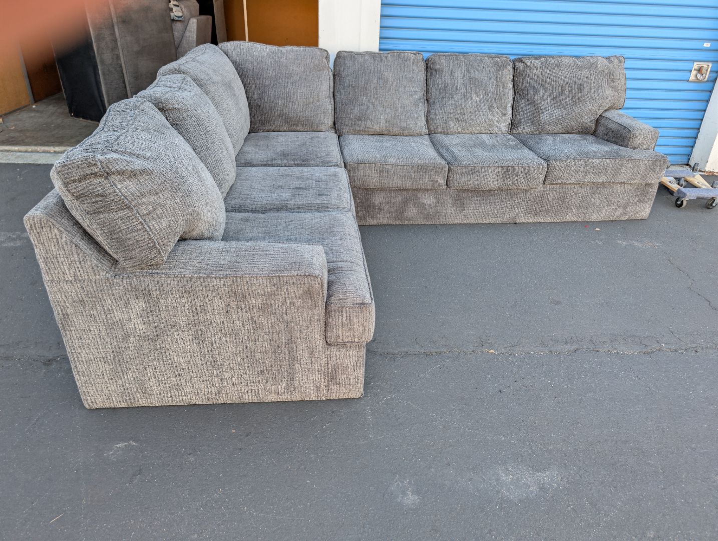 Dark Gray Couch with Ottoman