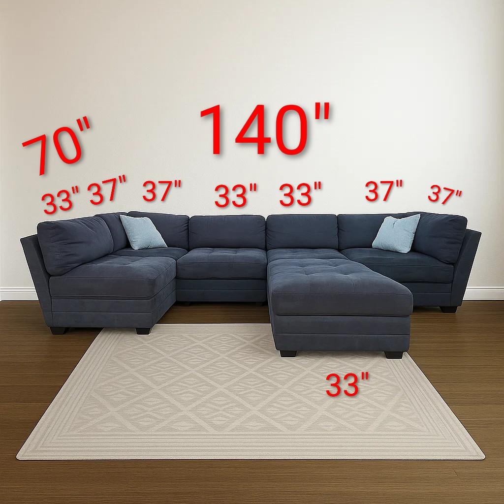 Thomasville Tisdale Modular Sectional 6-piece Dark Gray with Ottoman
